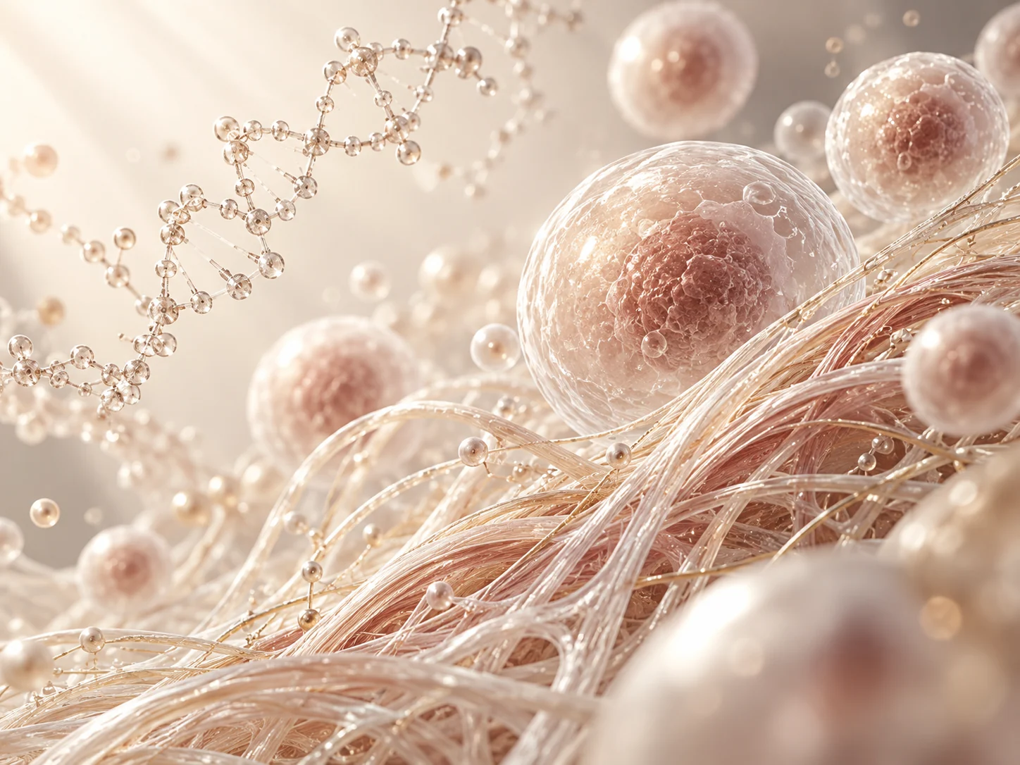 Conceptual illustration of cellular structures and fine fibres